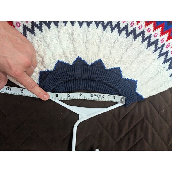 Fair Isle style red white & blue chunky knit sweater by Charter Club size Medium - Picture 6 of 8